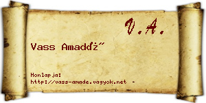 Vass Amadé névjegykártya